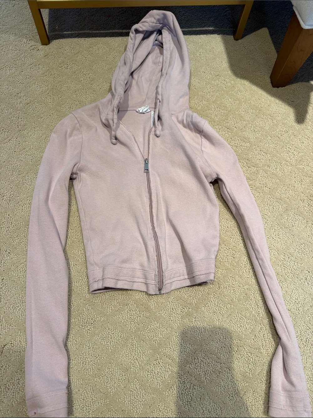 Women's Lightweight Zip Hoodie Jacket - Dusty Pink